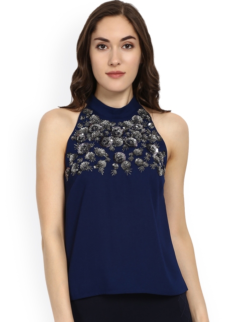 

Kazo Women Blue Embellished Top