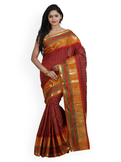 

MIMOSA Rust Woven Design Art Silk Saree
