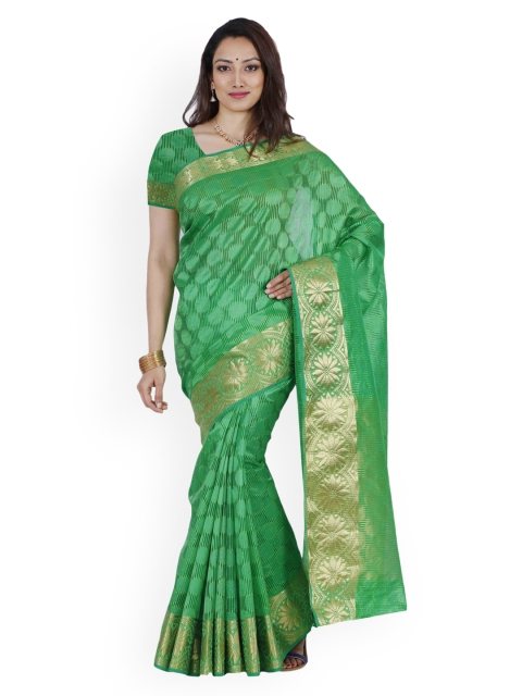 

MIMOSA Green Woven Design Organza Saree