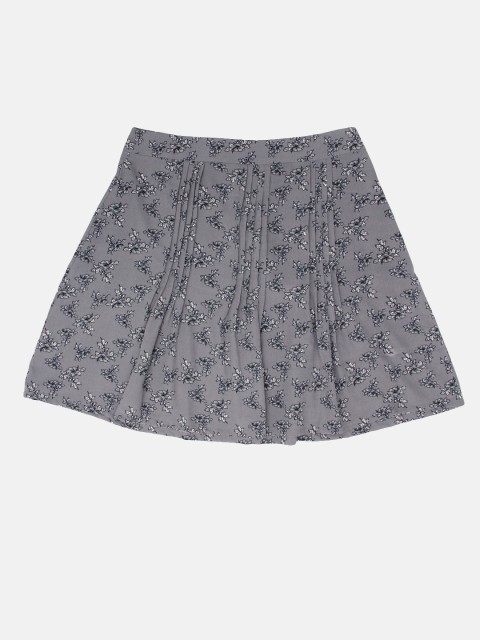 

DressBerry Women Grey Printed A-Line Mini Skirt