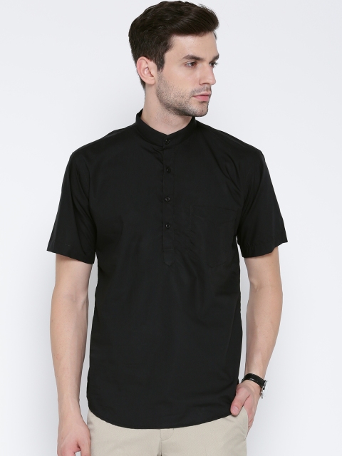 

Hancock Men Black Slim Fit Solid Casual Shirt