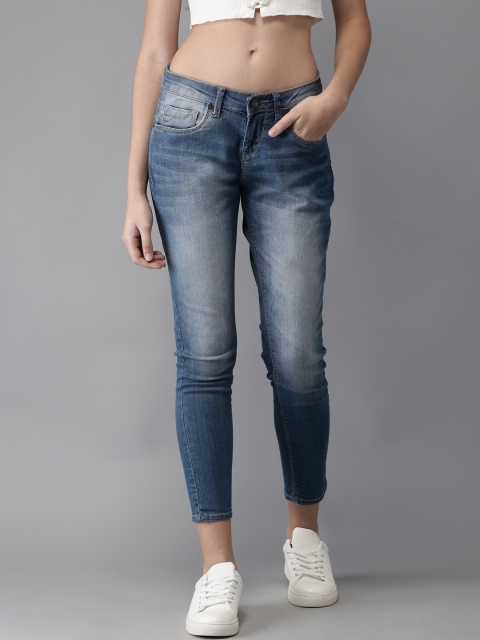 

Moda Rapido Women Blue Skinny Fit Mid-Rise Cropped Clean Look Stretchable Jeans