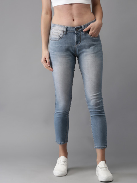 

Moda Rapido Women Blue Skinny Fit Mid-Rise Cropped Clean Look Stretchable Jeans