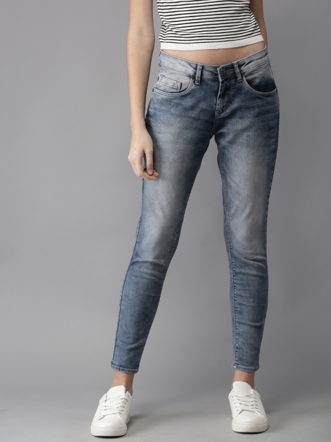 

Moda Rapido Women Blue Skinny Fit Mid-Rise Cropped Clean Look Stretchable Jeans