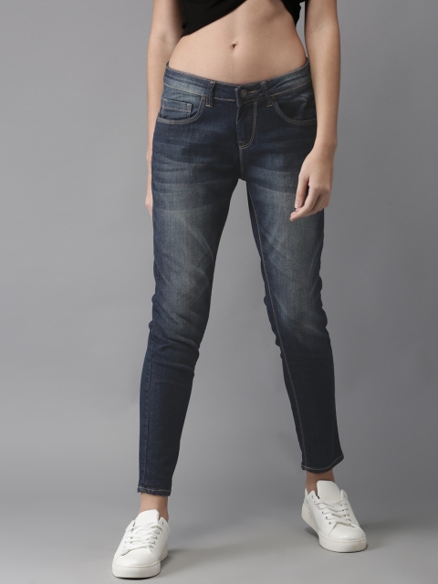 

Moda Rapido Women Blue Skinny Fit Mid-Rise Cropped Clean Look Stretchable Jeans