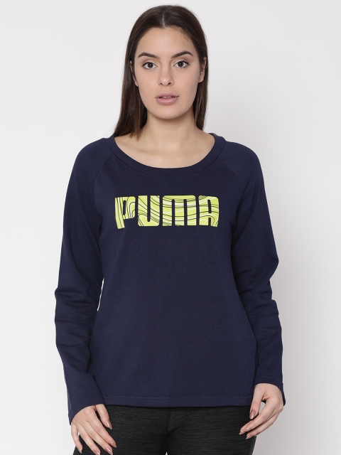 

Puma Women Blue elevated Crew Solid Sweatshirt