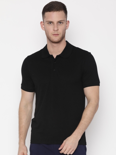 

Puma Men Black Esn Solid Polo Collar T-shirt