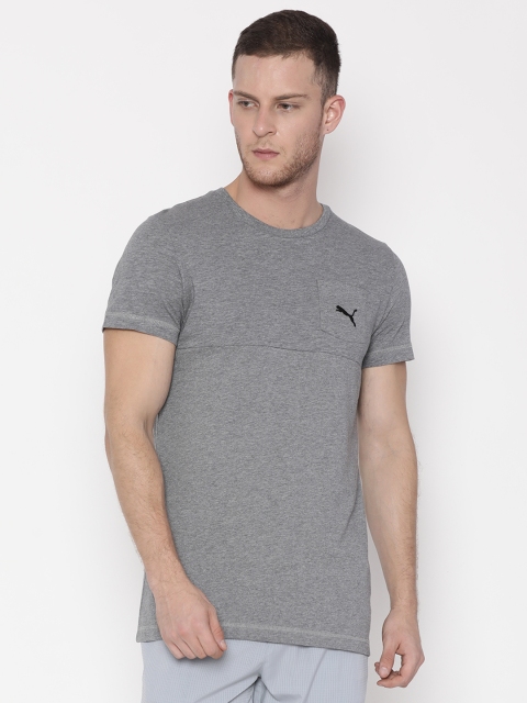 

Puma Men Grey Solid Round Neck Style T-shirt