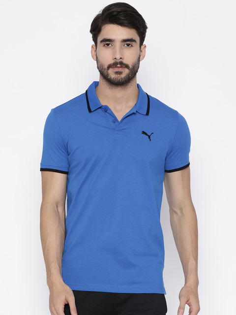 

Puma Men Blue Active Hero Solid Polo Collar T-shirt