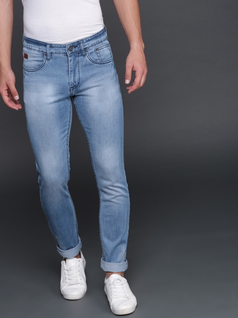 

WROGN Men Blue Slim Fit Mid-Rise Clean Look Stretchable Jeans