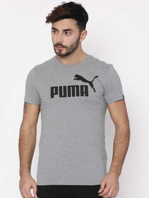 

Puma Men Grey Ess No.1 Solid Round Neck T-shirt