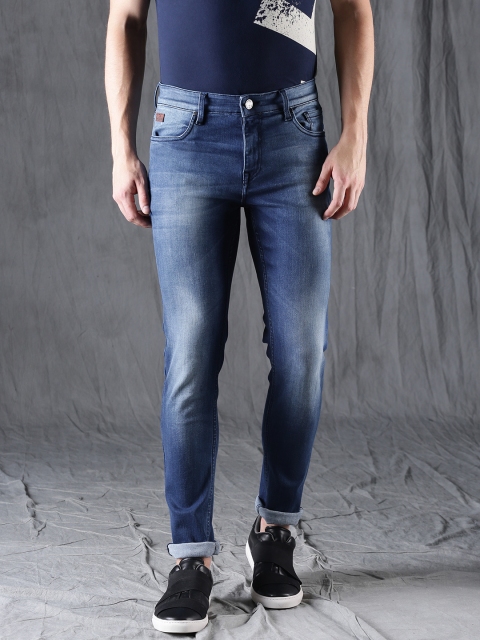 

WROGN Men Blue Slim Fit Mid-Rise Clean Look Stretchable Jeans
