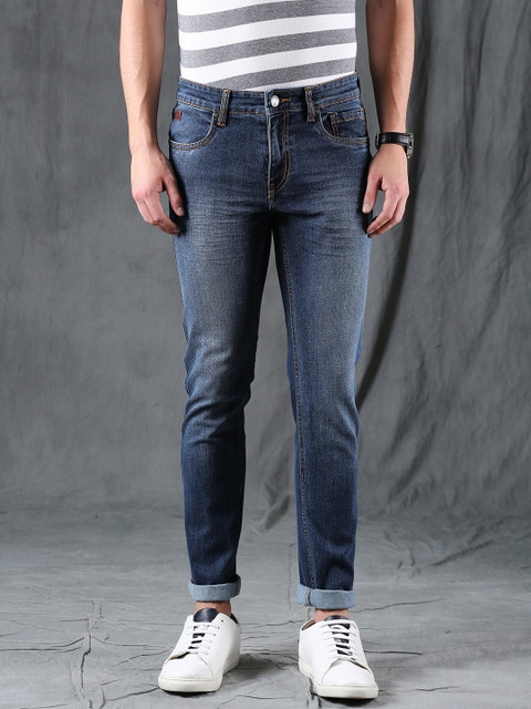 

WROGN Men Blue Slim Fit Mid-Rise Clean Look Stretchable Jeans