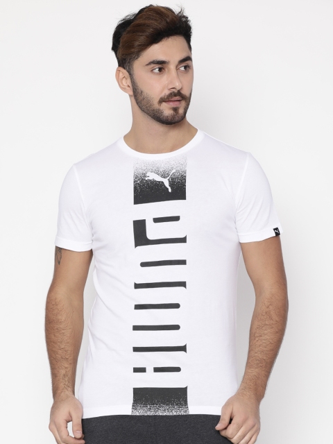 

Puma Men White Printed Round Neck Rebel Tee T-shirt