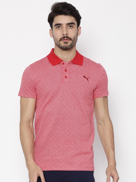 

Puma Men Red Printed Polo Collar T-shirt