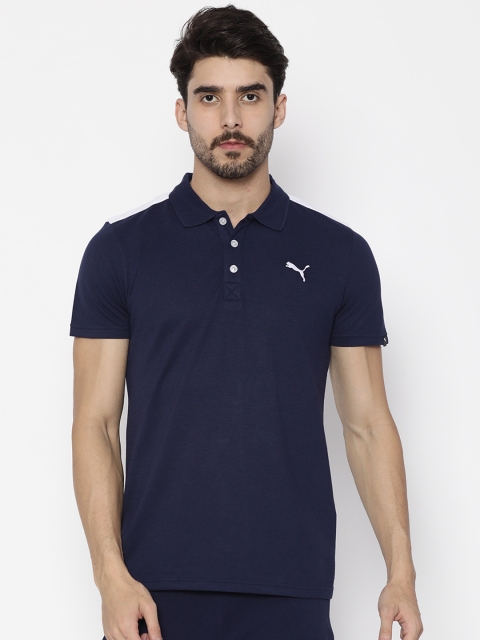 

Puma Men Blue Solid Polo Collar T-shirt