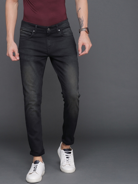 

WROGN Men Black Slim Fit Mid-Rise Clean Look Stretchable Jeans