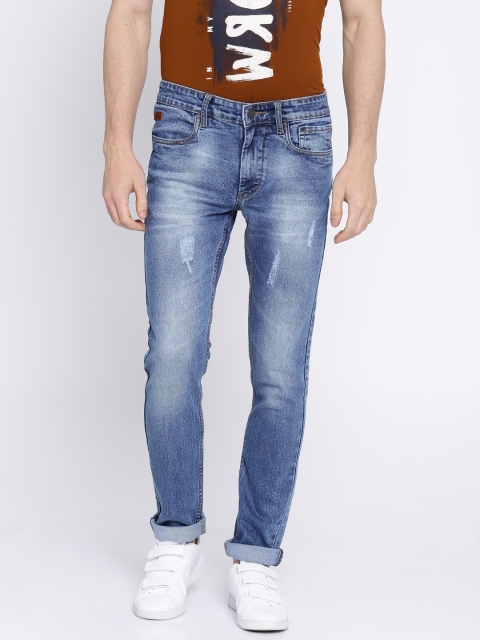 

WROGN Men Blue Slim Fit Mid-Rise Mildly Distressed Stretchable Jeans