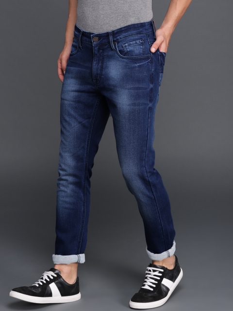 

WROGN Men Blue Slim Fit Mid-Rise Clean Look Stretchable Jeans