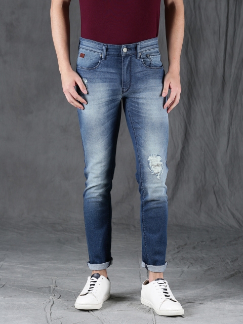 

WROGN Men Blue Slim Fit Mid-Rise Mildly Distressed Stretchable Jeans