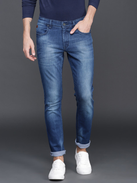 

WROGN Men Blue Slim Fit Mid-Rise Clean Look Stretchable Jeans
