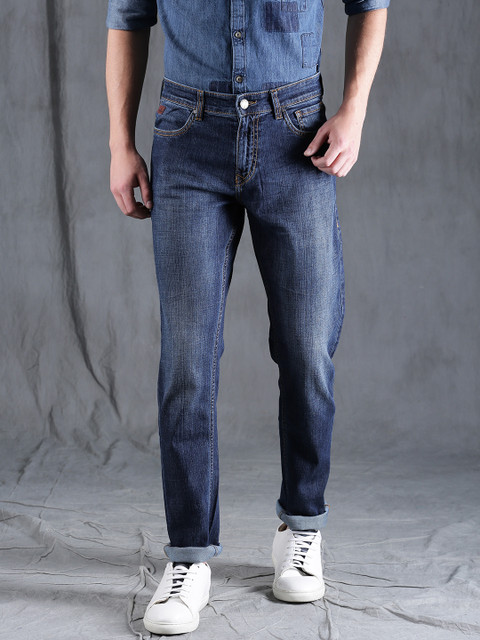 

WROGN Men Blue Slim Fit Mid-Rise Clean Look Stretchable Jeans