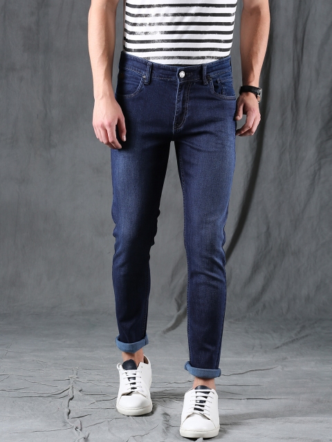 

WROGN Men Blue Slim Fit Mid-Rise Clean Look Stretchable Jeans