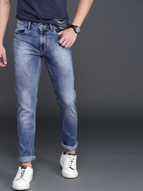 

WROGN Men Blue Skinny Fit Mid-Rise Clean Look Stretchable Jeans