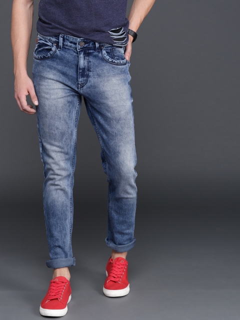 

WROGN Men Blue Slim Fit Mid-Rise Clean Look Stretchable Jeans