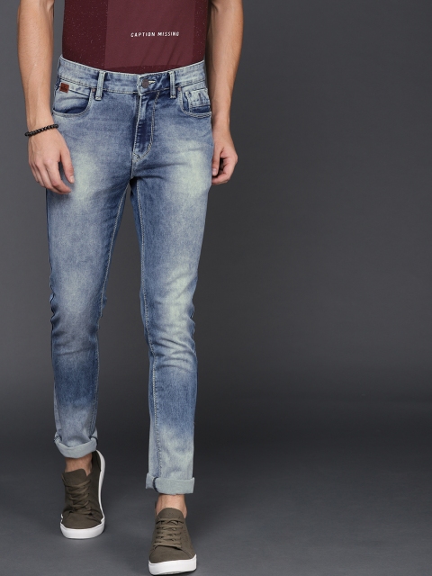

WROGN Men Blue Slim Fit Mid-Rise Clean Look Stretchable Jeans