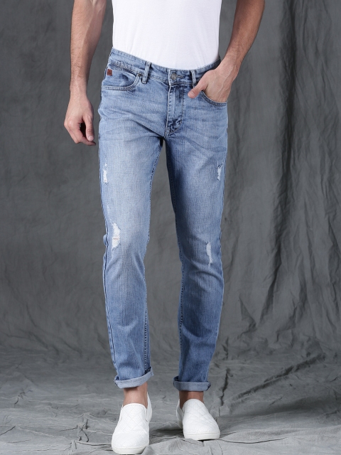 

WROGN Men Blue Slim Fit Mid-Rise Mildly Distressed Stretchable Jeans