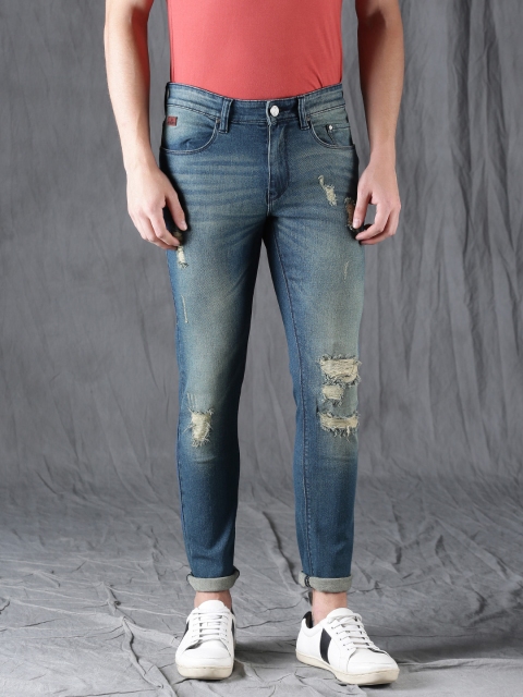 

WROGN Men Blue Slim Fit Mid-Rise Mildly Distressed Stretchable Jeans