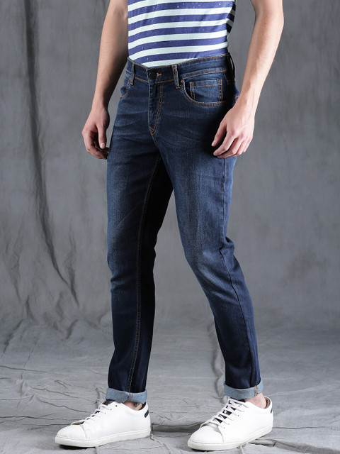 

WROGN Men Blue Slim Fit Mid-Rise Low Distress Stretchable Jeans