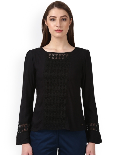 

Park Avenue Woman Women Black Self Design Top