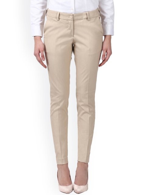 

Park Avenue Woman Women Brown Regular Fit Solid Formal Trousers