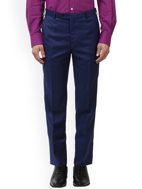 

Raymond Men Blue Regular Fit Solid Formal Trousers
