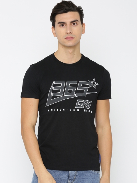 

GAS Men Black Printed Slim Fit T-shirt