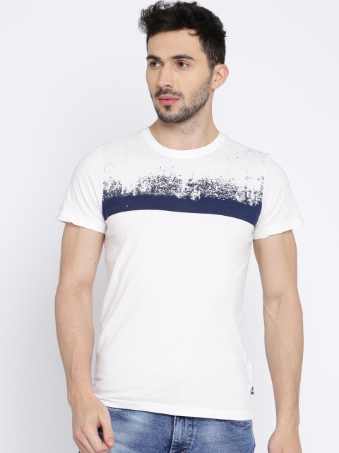 

WROGN Men White Printed Round Neck T-Shirt