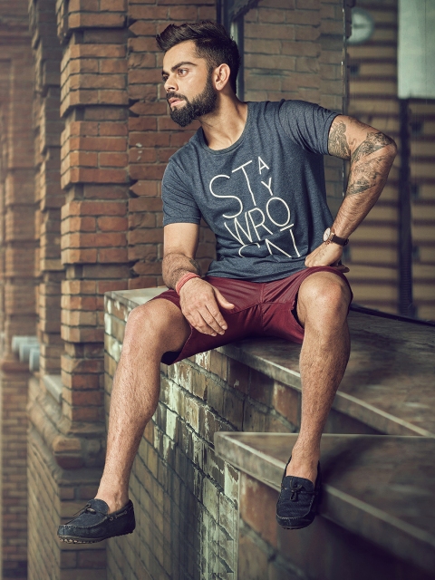 

WROGN Men Navy Printed Round Neck T-shirt, Navy blue