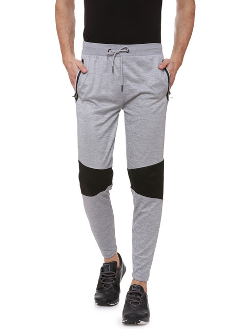 

Campus Sutra Men's Grey and Black Regular Trousers