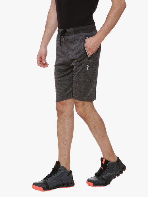 

Campus Sutra Men Charcoal Solid Regular Fit Sports Shorts