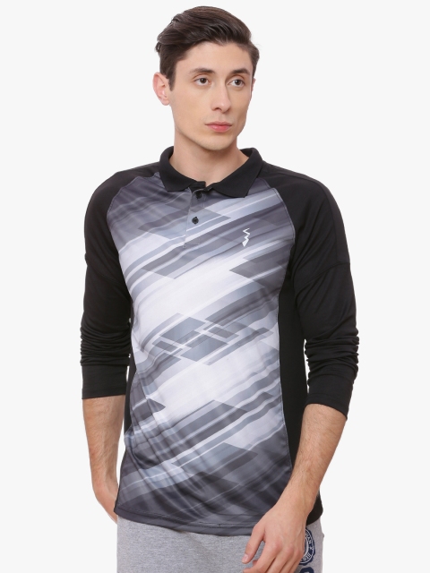 

Campus Sutra Men Black Printed Polo Collar T-shirt