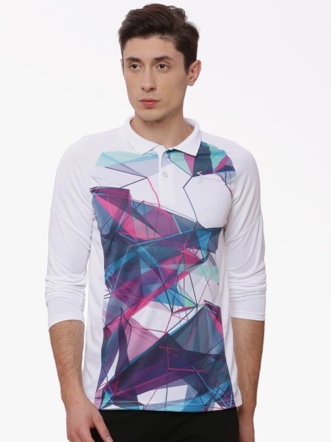 

Campus Sutra Men White Printed Polo Collar T-shirt