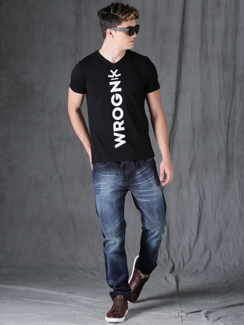 

WROGN Men Blue Jogger Mid-Rise Clean Look Stretchable Jeans
