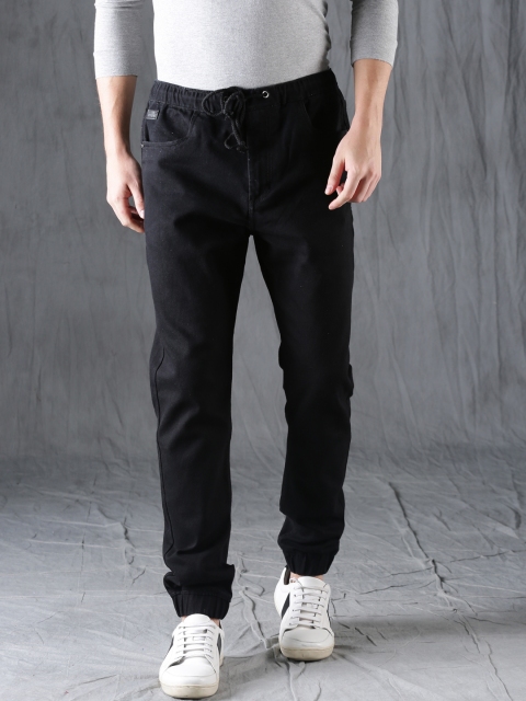 

WROGN Men Black Regular Fit Solid Joggers