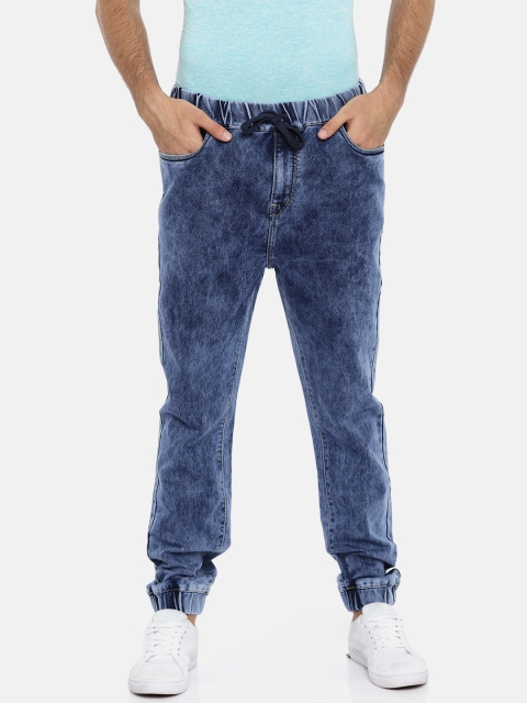 

WROGN Men Blue Regular Fit Solid Jogger Jeans