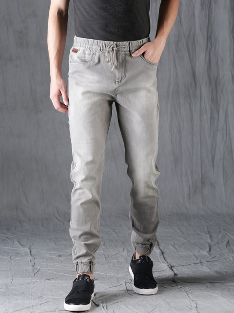 

WROGN Men Grey Regular Fit Faded Joggers