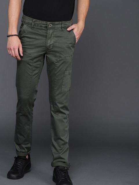 

WROGN Men Grey Slim Fit Solid Chinos