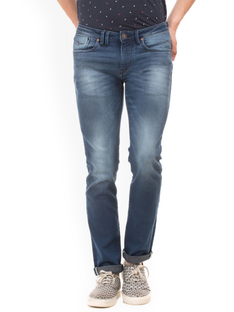 

Flying Machine Men Blue Slim Tapered Fit Mid-Rise Clean Look Stretchable Jeans