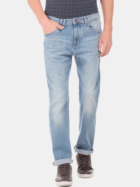 

Flying Machine Men Blue Straight Fit Mid-Rise Clean Look Stretchable Jeans